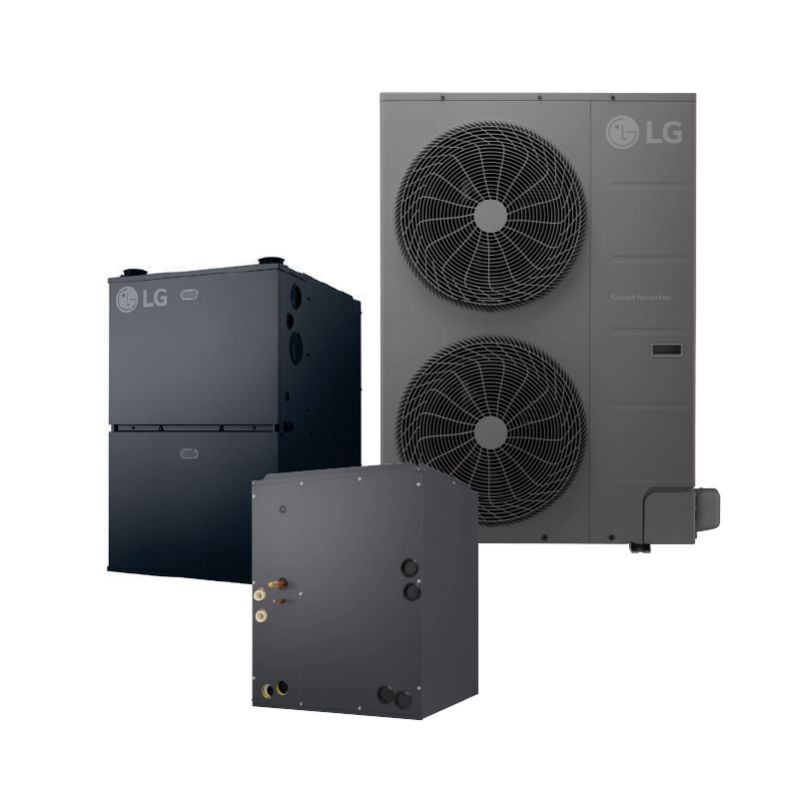 LG 5 Ton 16 SEER2 96% AFUE 100,000 BTU Hybrid Heat Pump & Furnace System - R32 Inverter - Upflow/Horizontal
